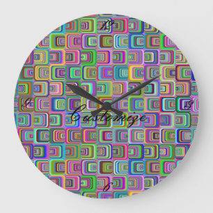 Groovy psychedelic hippie-style Thunder_Cove Large Clock