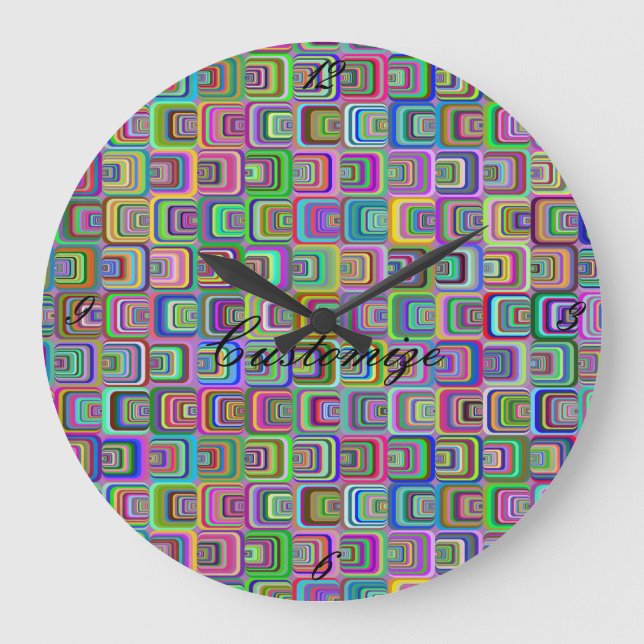 Groovy psychedelic hippie-style Thunder_Cove Large Clock (Front)