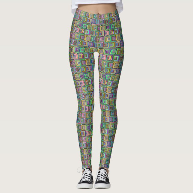 Groovy psychedelic hippie-style Thunder_Cove Leggings (Front)