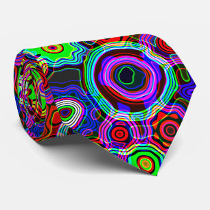 Groovy Psychedelic Neon Disco Lights Tie