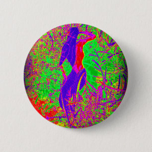 groovy psychedelic purple hippie mermaid 6 cm round badge