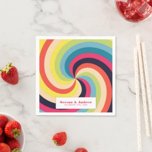 Groovy Psychedelic Retro Abstract  Napkin