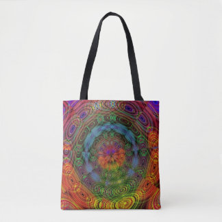 Groovy psychedelic tote bag