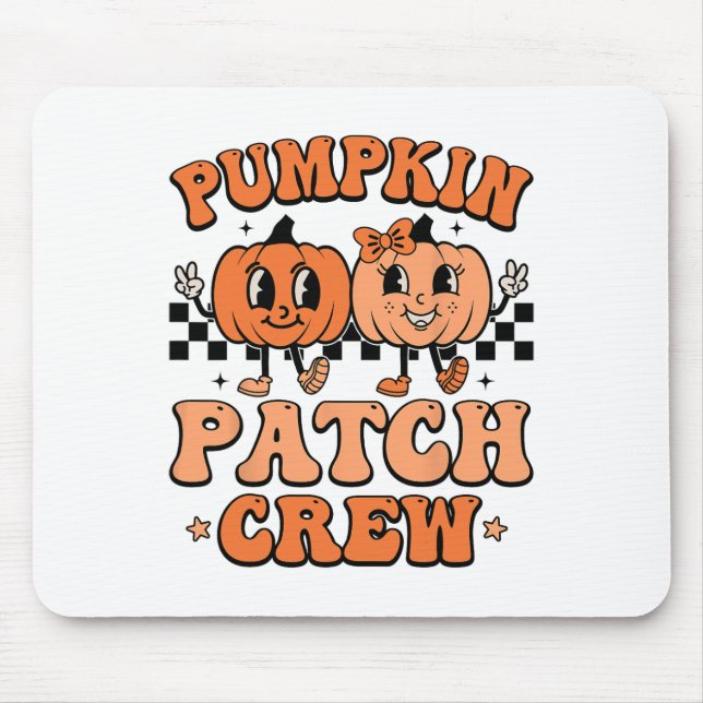 Groovy Pumpkin Patch Crew Squad Thanksgiving Fall  Mouse Pad (Front)