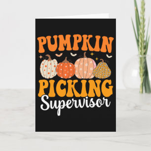 Groovy Pumpkin Picking Supervisor Matching Family Card