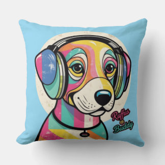 Groovy Puppy: A Colorful Canine Cushion