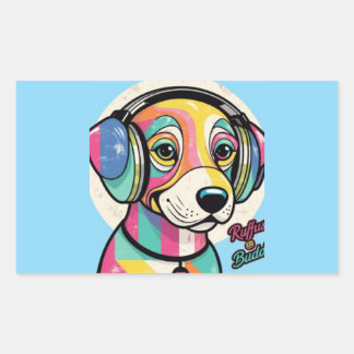Groovy Puppy Rectangular Sticker