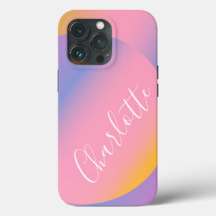 Groovy Purple Gradient   Personalised Script Name  iPhone 13 Pro Case