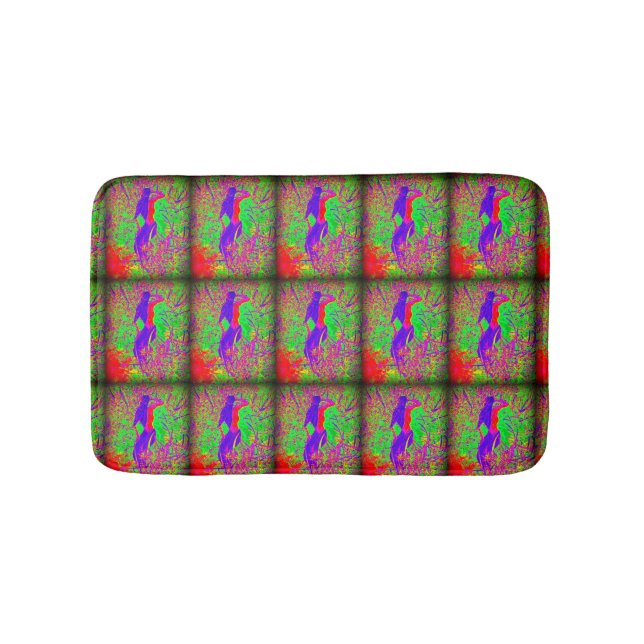 groovy purple hippie mermaids  pattern bath mat (Front)