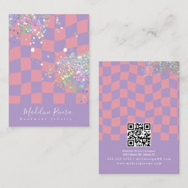 Groovy Purple Pink Earring Display Card (Front/Back)