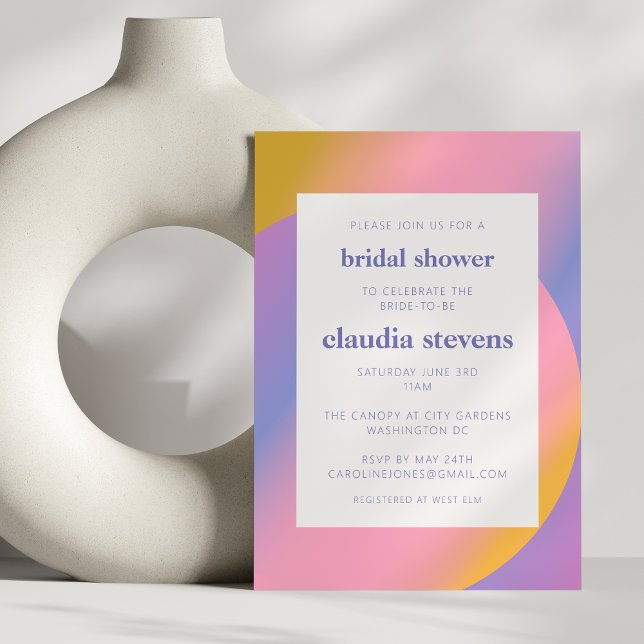 Groovy Purple Pink Gradient | Bridal Shower Invitation (Creator Uploaded)