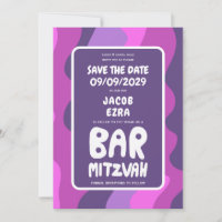 Groovy Purple Waves Custom Bat Bar Bnai Mitzvah