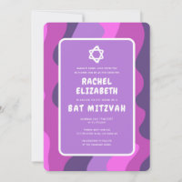 Groovy Purple Waves Star David Custom Bat Mitzvah