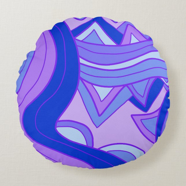 Groovy Purples Round Cushion (Front)