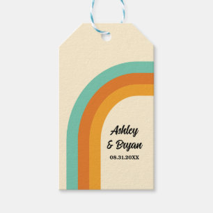 Groovy Rainbow 1970s Style Wedding Favour Gift Tags