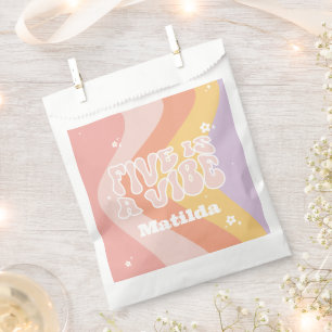 Groovy rainbow 5 is a vibe 60's retro daisy cool favour bags