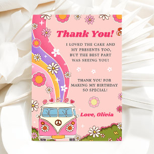 Groovy Rainbow Floral Thank You Card