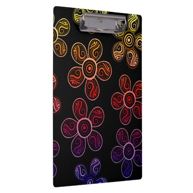 Groovy Rainbow Flowers Design Clipboard (Right)