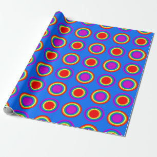 Groovy Rainbow of Concentric Circles Wrapping Paper