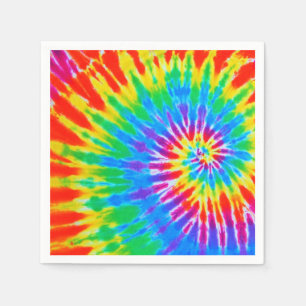 Groovy Rainbow Spiral Tie Dye Napkin