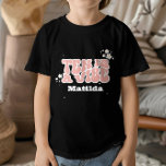 groovy rainbow ten is a vibe 60's retro daisy cool T-Shirt<br><div class="desc">groovy rainbow ten is a vibe 60's retro daisy cool modern elegant fun 10th birthday party decor T-Shirt.</div>