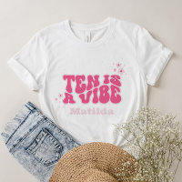 groovy rainbow ten is a vibe 60's retro daisy pink