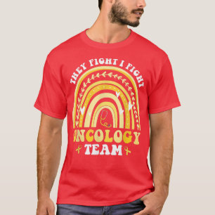 Groovy Rainbow They Fight I Fight Oncology Childho T-Shirt