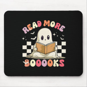 Groovy Read More Books Cute Ghost Boo Funny Hallow Mouse Pad