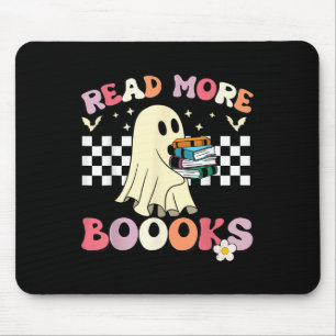 Groovy Read More Books Cute Ghost Boo Funny Kids H Mouse Pad