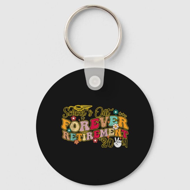 Groovy Retired Summer 2024 Schools Out Forever Key Ring (Front)