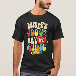 Groovy Retro 100th Day Of School 100 Days School B T-Shirt