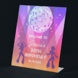Groovy Retro 70s 80s Disco 30th Birthday Welcome Pedestal Sign<br><div class="desc">Groovy Retro 70s 80s Disco 30th Birthday Welcome Banner</div>