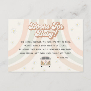 groovy retro 70s books for baby invitation insert