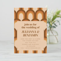 Groovy Retro 70s Brown Unique Wedding RSVP Website