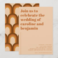 Groovy Retro 70s Design Brown Terracotta Wedding