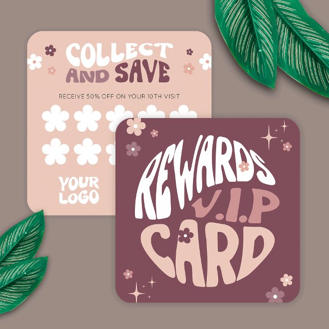 Groovy Retro 70s Fun Lashes Beauty Salon or Spa Loyalty Card (Stand out with these trendy and chic Business Rewards Cards. Featuring groovy 70s style design)