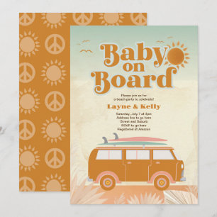 Groovy Retro 70s Girl Baby Shower Invitation