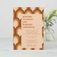 Groovy Retro 70s Pattern Design in Brown Wedding I