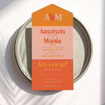 Groovy Retro 70s Peach Orange Bold Wedding