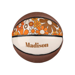 Groovy Retro 70s Personalised for Her Floral Mini Basketball
