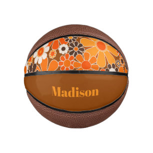 Groovy Retro 70s Personalised for Her Floral Mini Basketball