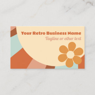 Groovy Retro 70s Psychedelic Hippy Flower Business Card
