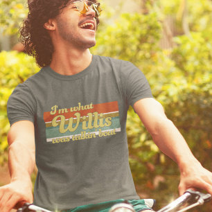 Groovy Retro Aesthetic Lines Funny Phrase Willis  T-Shirt