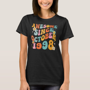 Groovy Retro Awesome Since 1998 24 Years Old 24th T-Shirt