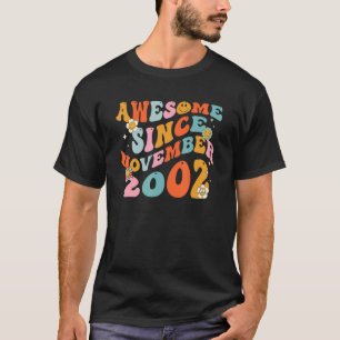 Groovy Retro Awesome Since 2002 20 Years Old 20th  T-Shirt