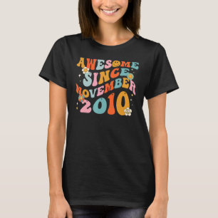 Groovy Retro Awesome Since 2010 12 Years Old 12nd T-Shirt