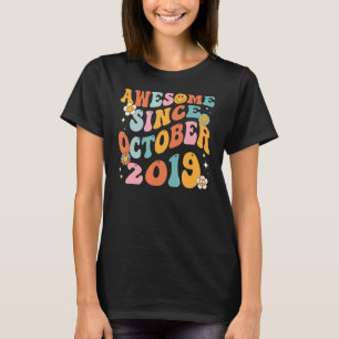 Groovy Retro Awesome Since 2019 3 Years Old 3rd Bi T-Shirt