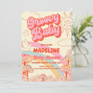 Groovy Retro Baby Shower Invitation