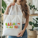 Groovy Retro Baking is My Vibe, Baker Tote Bag<br><div class="desc">Gift this 'Baking Is My Vibe' tote to the baker in your life. It is a great present for hobbyists and professionals.</div>