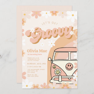 Groovy Retro Birthday Party Invitation 